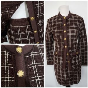 St. John  Ana Boucle Knit 2 PC knit skirt suit